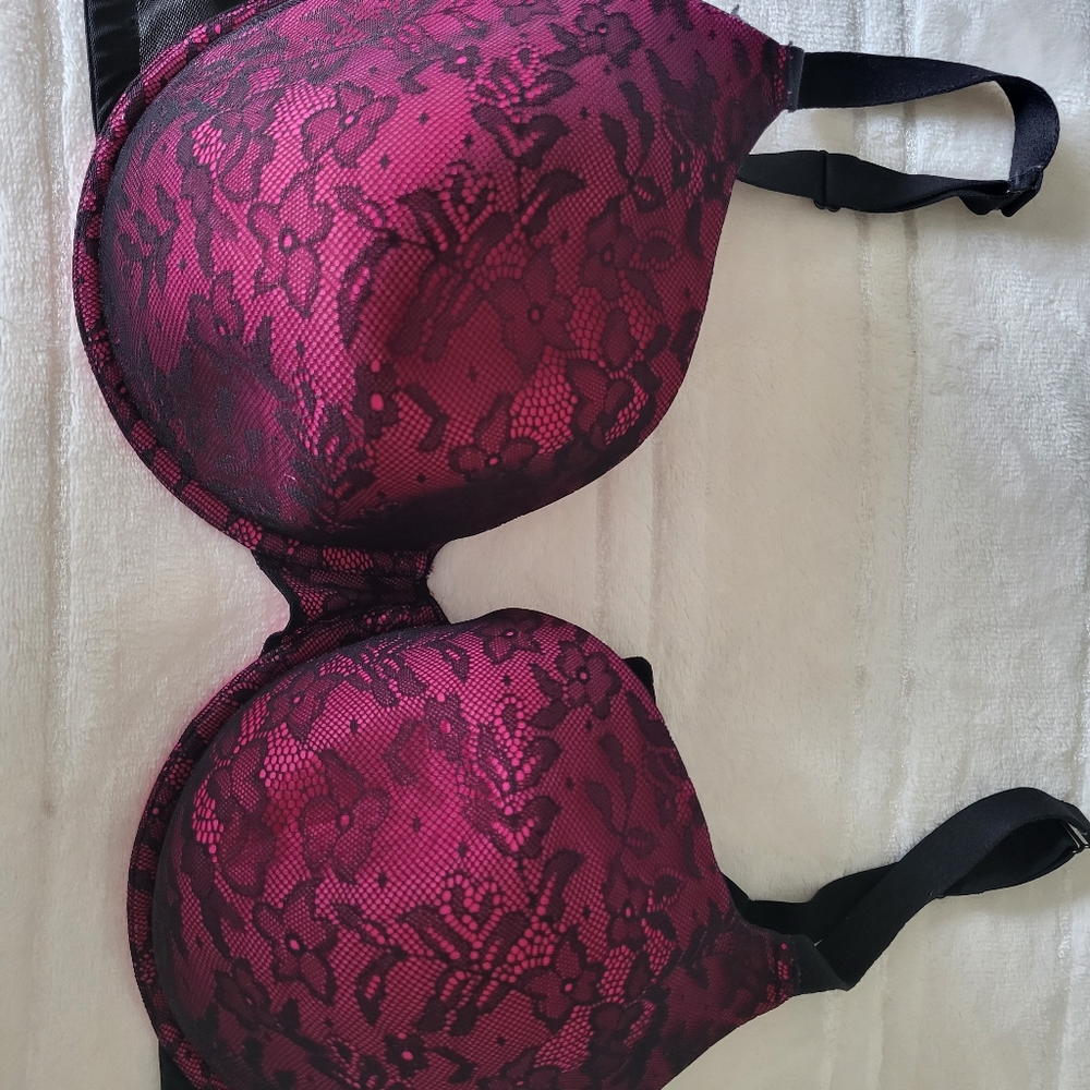 Pennington Printed Padded T-Shirt Bra with Lace Trim